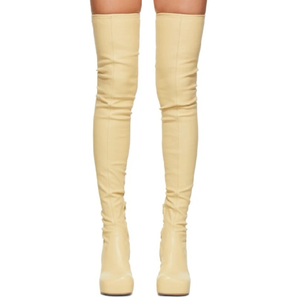 Bottega Veneta Wave 105mm Platform Stretch Over-the-knee Boots